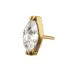24Kt Gold PVD Titanium Threadless Marquise Crystal Top