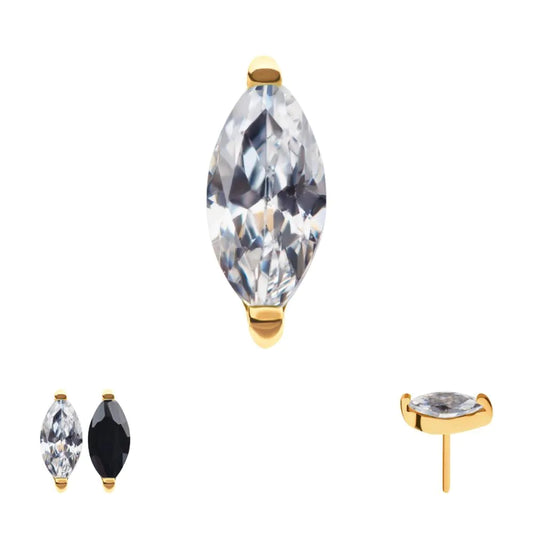 Gold Single Marquise 2 prong Top