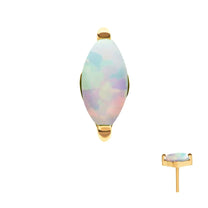 24Kt Gold PVD Titanium Threadless Marquise Opal Top
