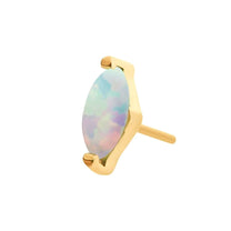 24Kt Gold PVD Titanium Threadless Marquise Opal Top
