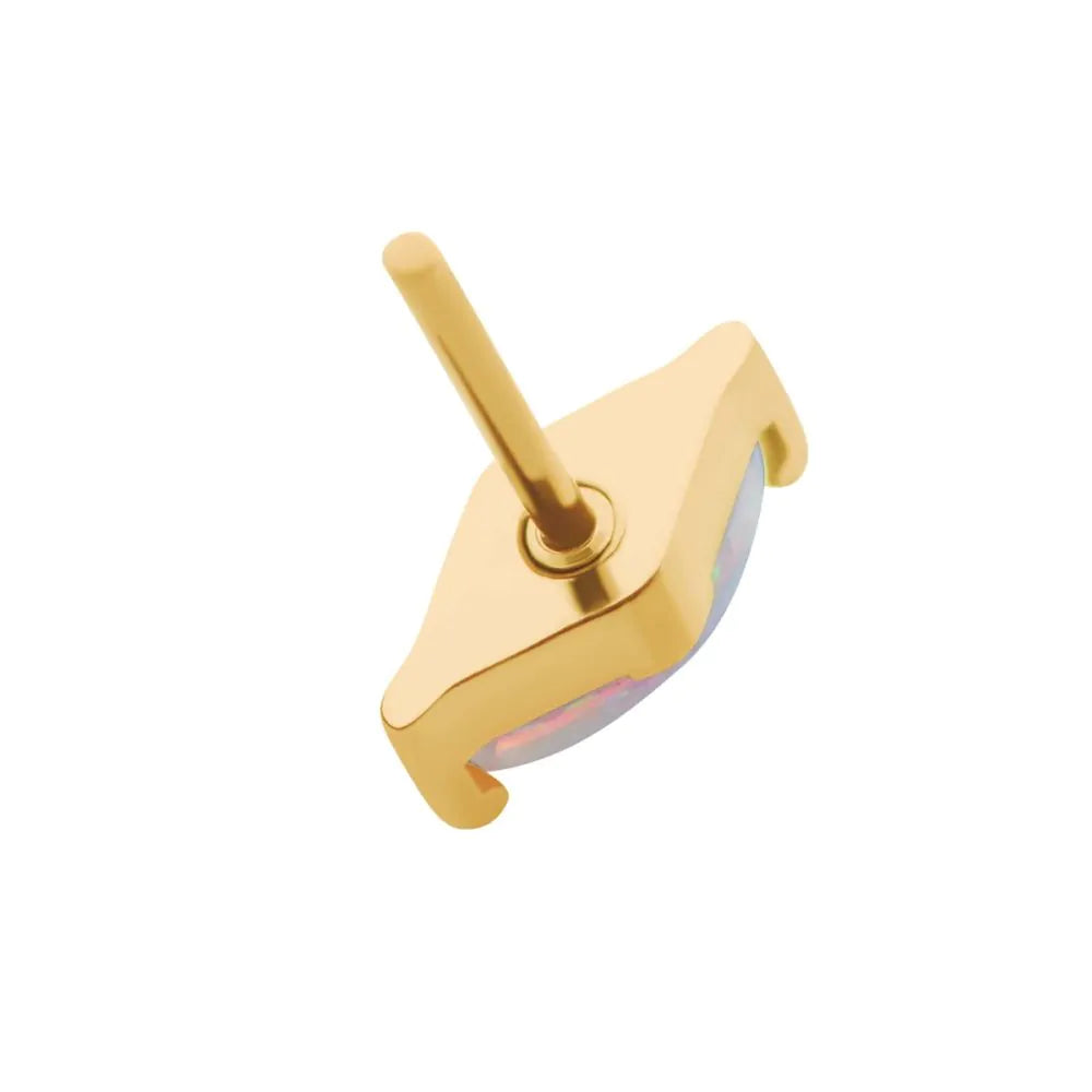 24Kt Gold PVD Titanium Threadless Marquise Opal Top