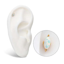 24Kt Gold PVD Titanium Threadless Marquise Opal Top