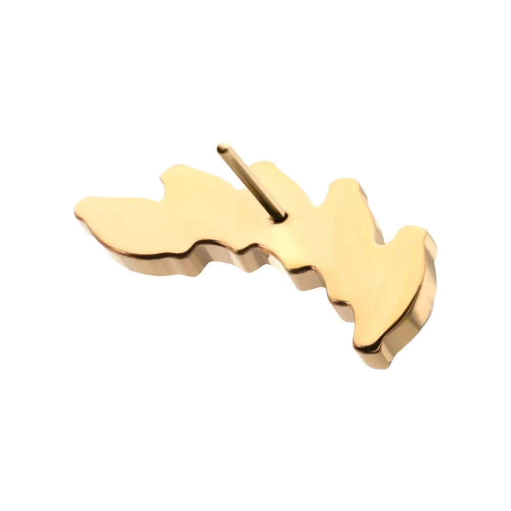 24Kt Gold PVD Titanium Threadless Marquise 5 Gem Curved Fan Top