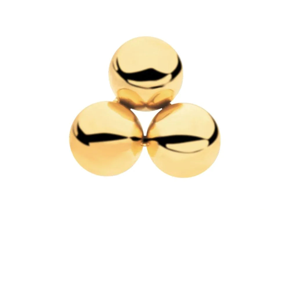 24KT Gold PVD Titanium Threadless Trinity Ball Top