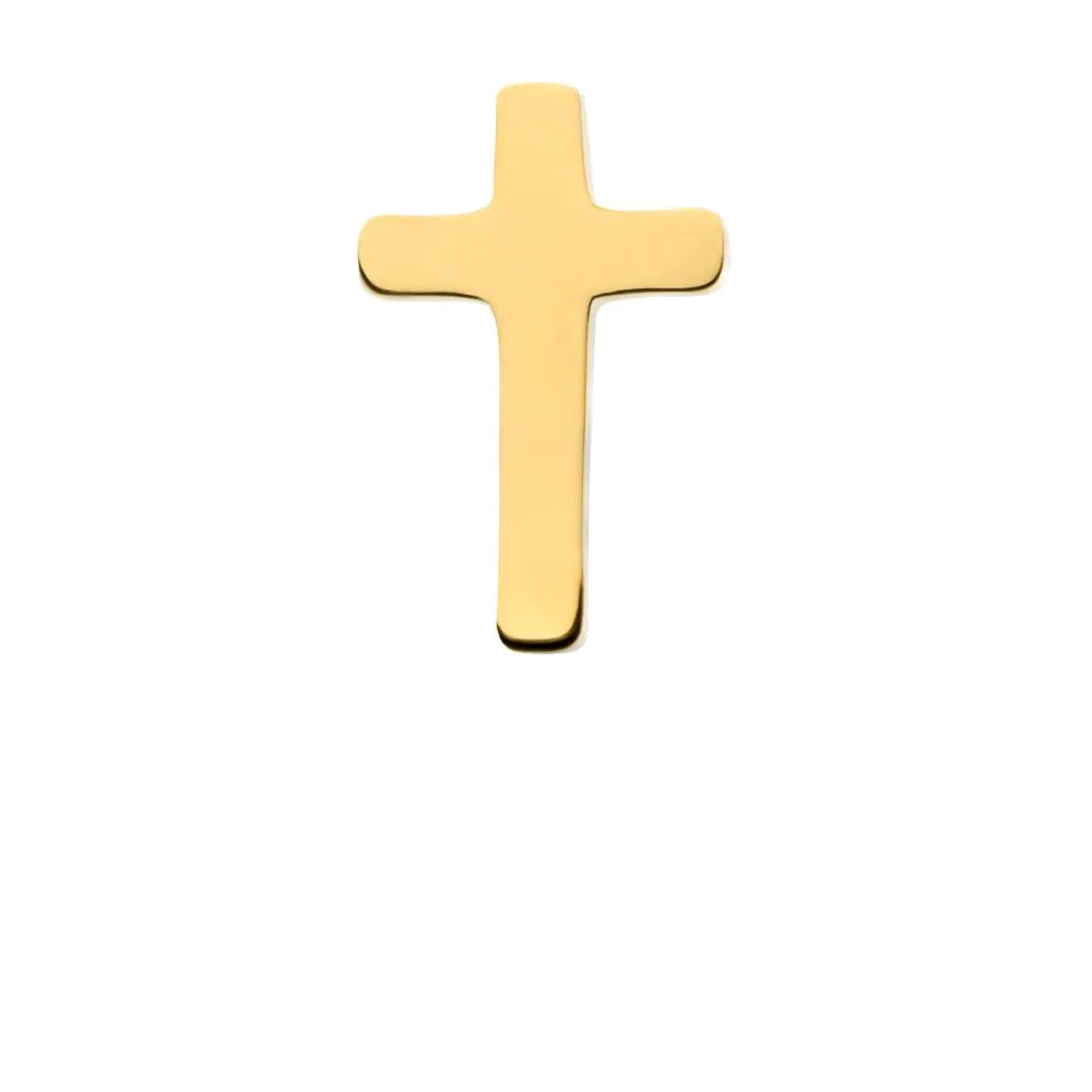 24KT Gold PVD Titanium Threadless Cross Top