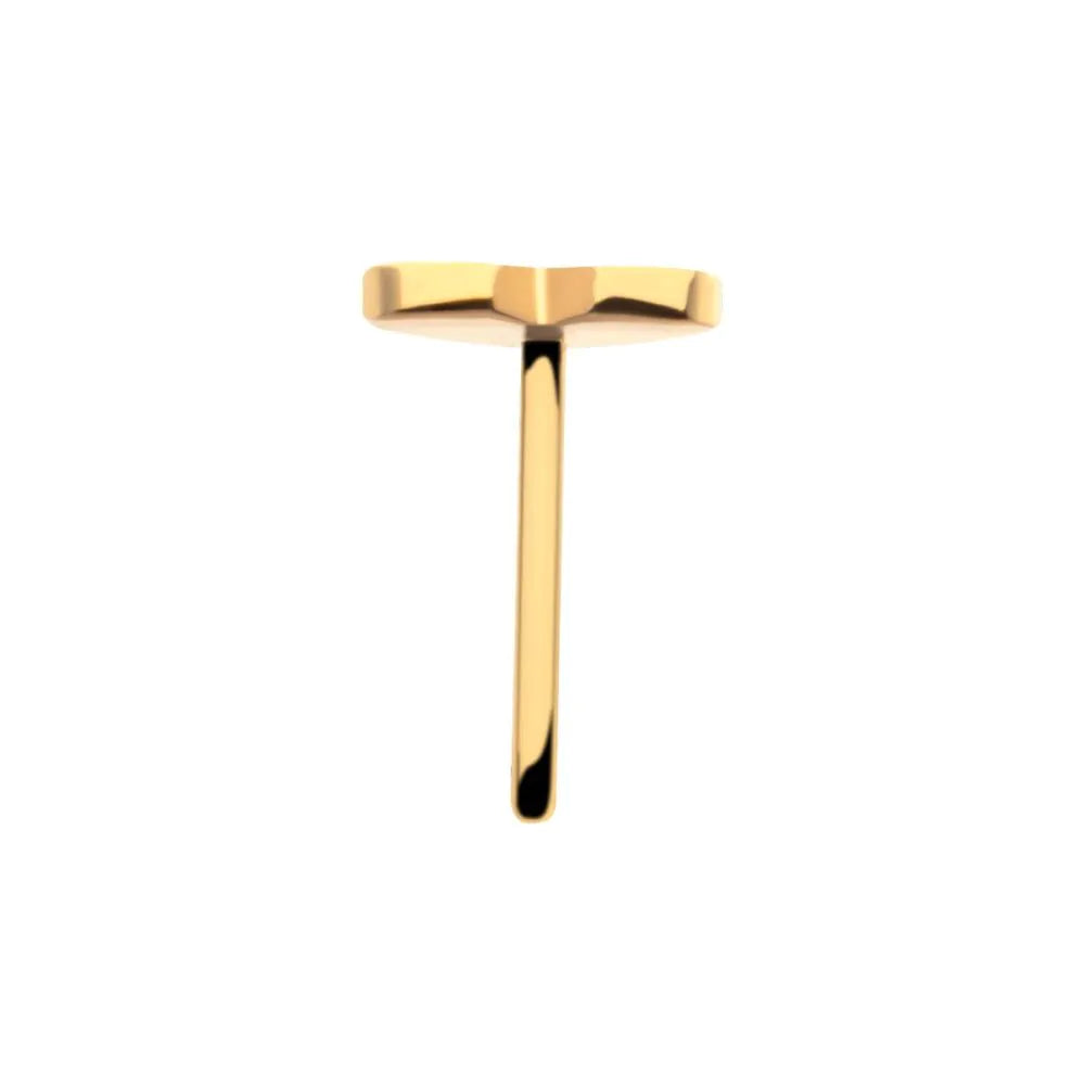 24KT Gold PVD Titanium Threadless Heart Top