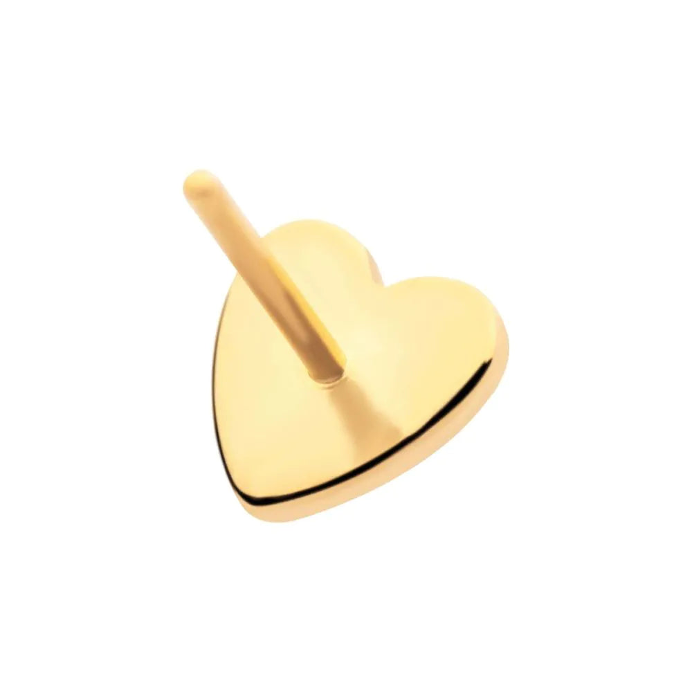 24KT Gold PVD Titanium Threadless Heart Top