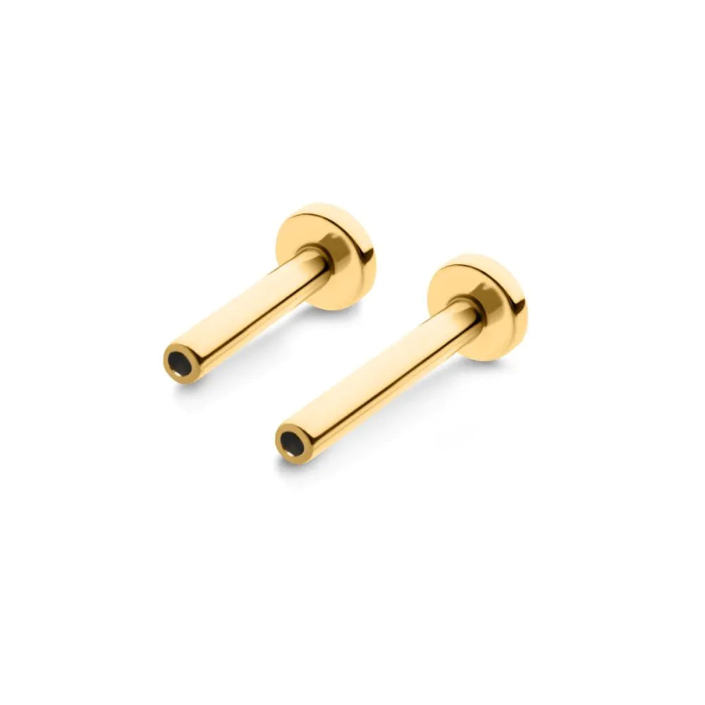 24KT Gold PVD Titanium Threadless Labret 2.5mm Base