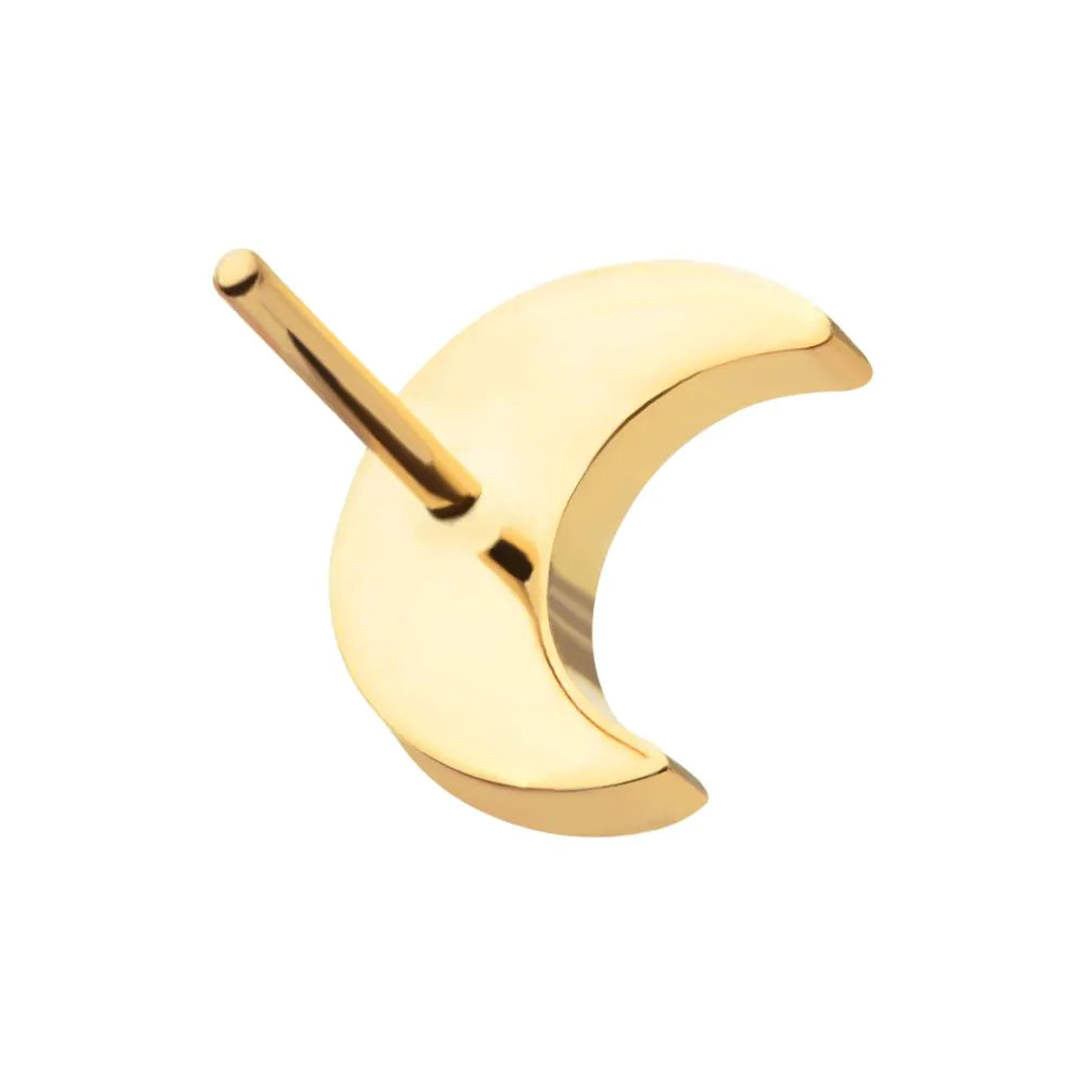 24Kt Gold PVD Titanium Threadless Crescent Moon Top