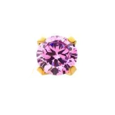 2mm Pink 24kt Gold PVD Titanium Threadless Top