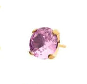 2mm Pink 24kt Gold PVD Titanium Threadless Top