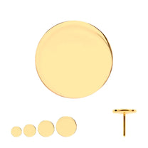 24Kt Gold PVD Titanium Threadless Flat Disc Top