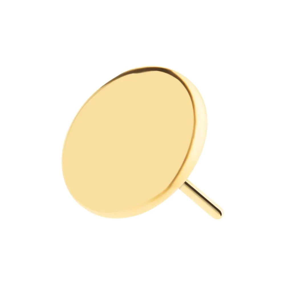 24Kt Gold PVD Titanium Threadless Flat Disc Top