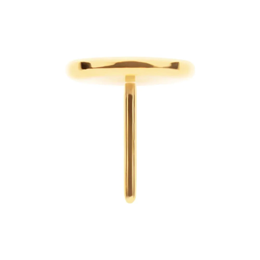 24Kt Gold PVD Titanium Threadless Flat Disc Top