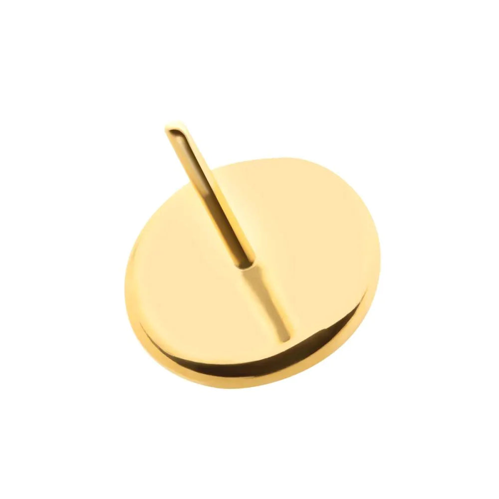 24Kt Gold PVD Titanium Threadless Flat Disc Top