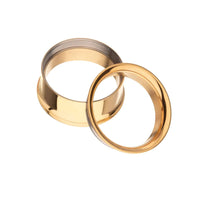 24Kt Gold PVD Titanium Internally Threaded Double Flare Basic Tunnel | Sold by piece