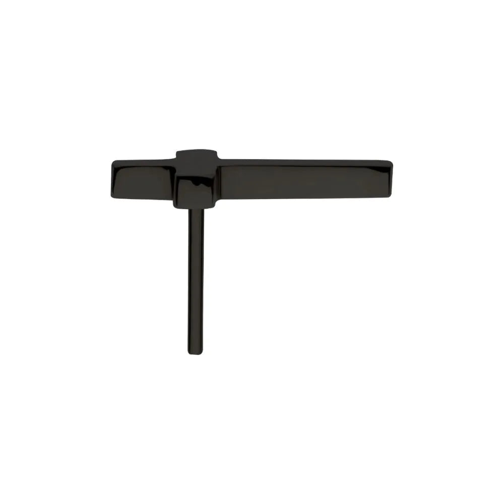 Black PVD Titanium Threadless Cross Top