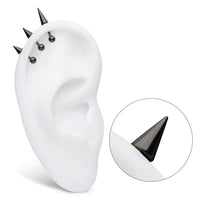 Black PVD Titanium Threadless Spike Top