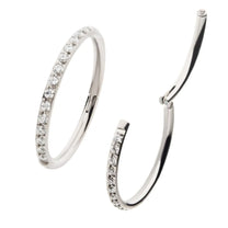 DISC Titanium 1mm CNC Set Clear Crystal Eternity Gem Side Facing Hinged Segment Clicker