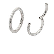 Titanium 3-Row 0.8mm Pave Gem Hinged Segment Clicker
