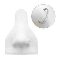 Titanium 3-Row 0.8mm Pave Gem Hinged Segment Clicker
