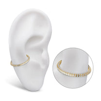 24Kt Gold PVD Titanium 3 Row Pave Set 0.8mm Round Gem Hinged Segment Clicker