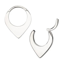 24Kt Gold PVD Titanium Teardrop Flat Hoop Front Facing Hinged Segment Clicker