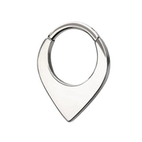 24Kt Gold PVD Titanium Teardrop Flat Hoop Front Facing Hinged Segment Clicker