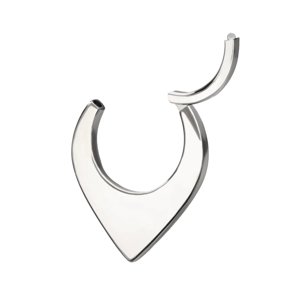 24Kt Gold PVD Titanium Teardrop Flat Hoop Front Facing Hinged Segment Clicker