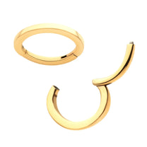 24Kt Gold PVD Titanium Oval Shape Hinged Segment Clicker