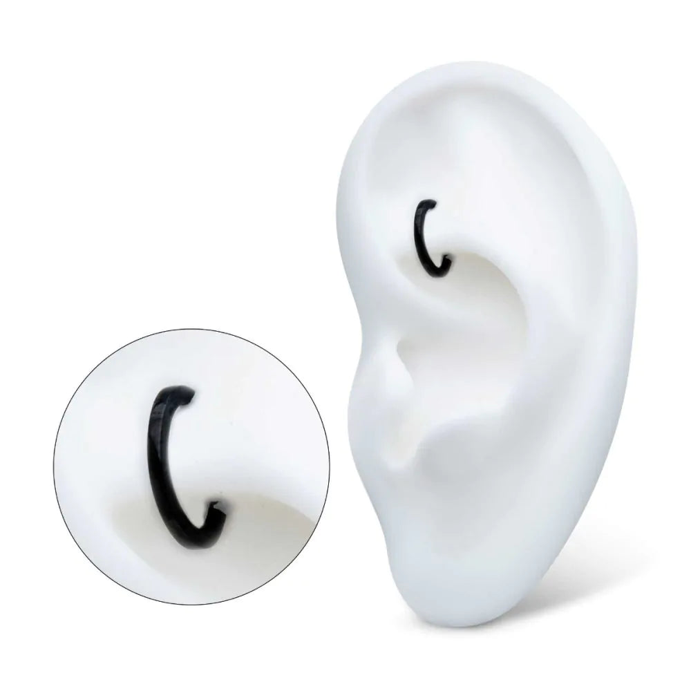16g Titanium Oval Shape Hinged Segment Clicker (for Rook Piercing)