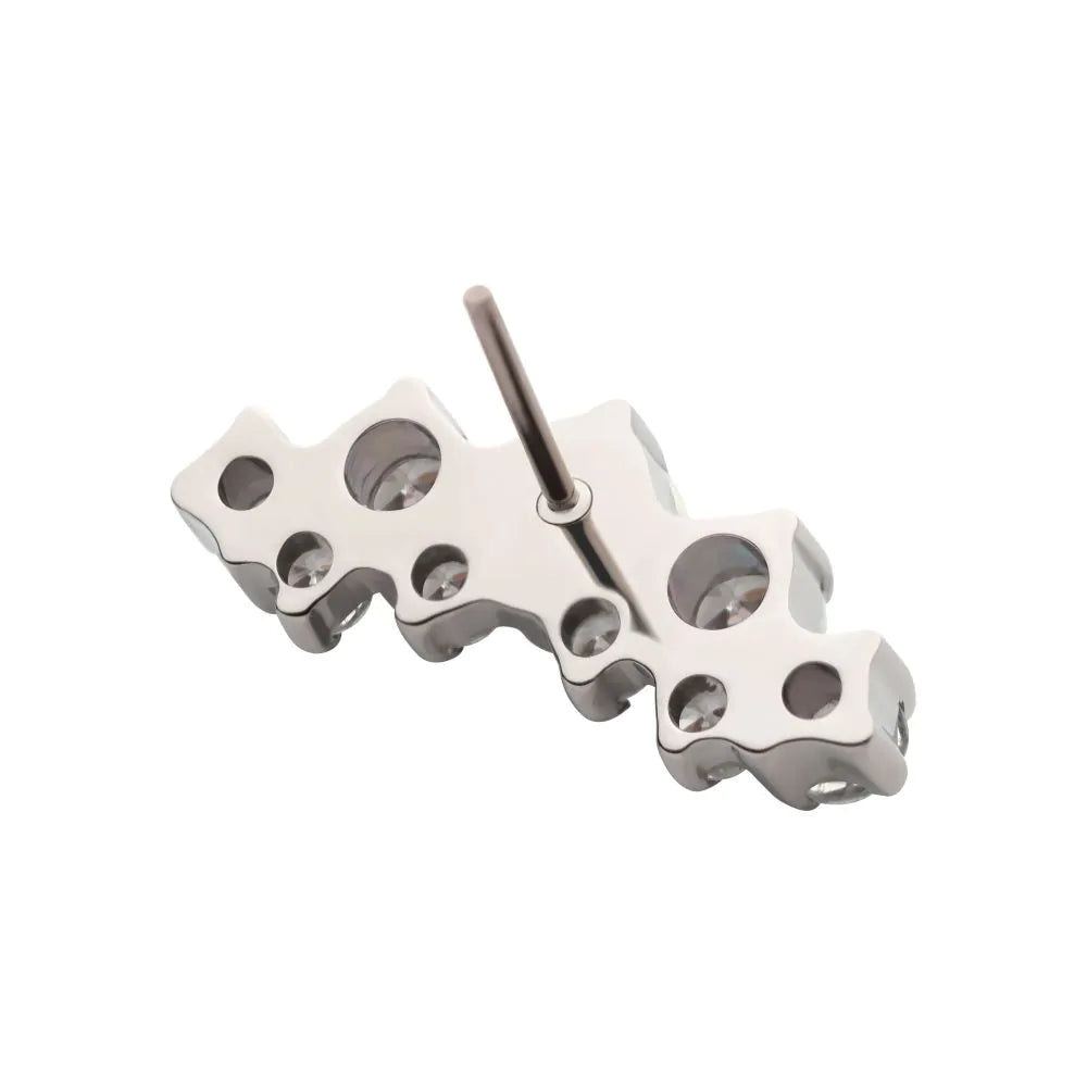 Titanium Threadless Round Crystal Terraced Cluster Top