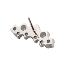 Titanium Threadless Round Crystal Terraced Cluster Top