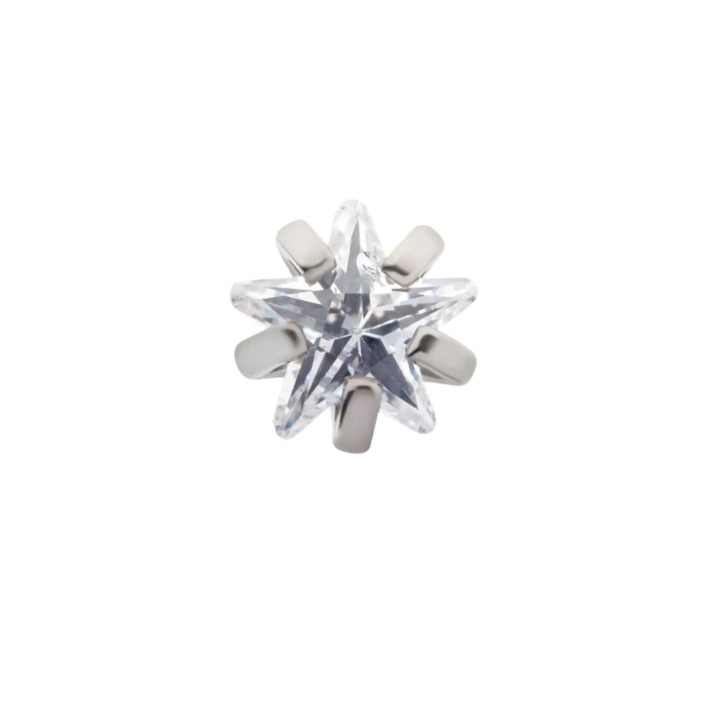 Titanium Threadless Crystal Star Shape Top