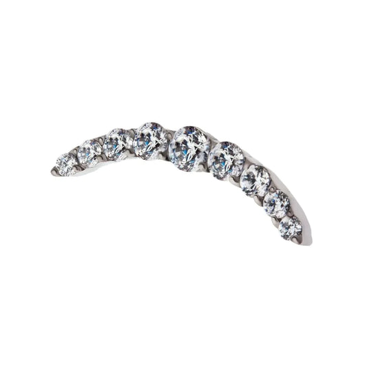 Titanium Threadless Prong Set Round CZ/Opal 9-Cluster Top