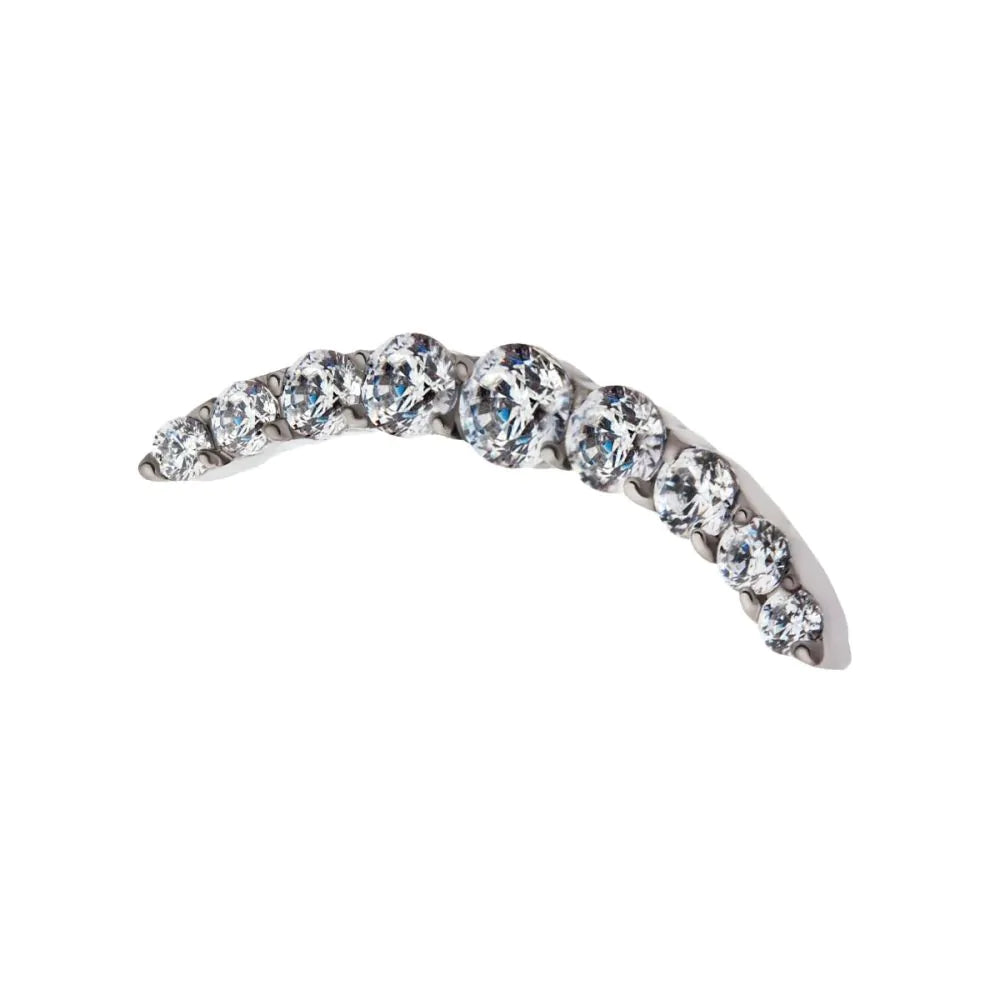 Titanium Threadless Round Crystal 9-Cluster Top