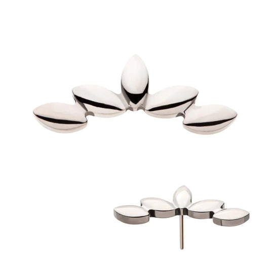 Titanium Threadless 5-Cluster Fan Shape Top