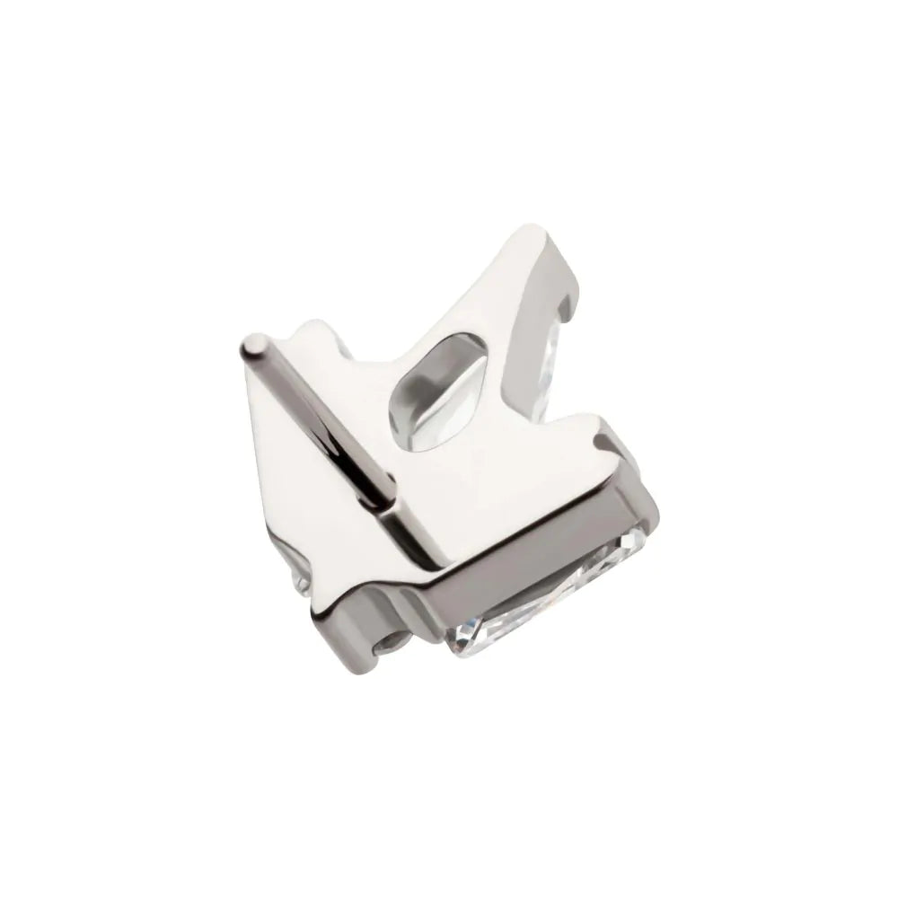 Titanium Threadless Multi Shape Clear CZ 4-Cluster Top