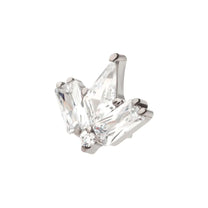 Titanium Threadless Round &amp; Pear Shape Crystal 5-Cluster Top
