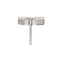 Titanium Threadless Round &amp; Pear Shape Crystal 5-Cluster Top