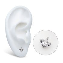 Titanium Threadless Round &amp; Pear Shape Crystal 5-Cluster Top