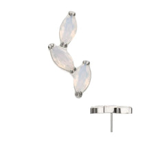 Titanium Threadless Vine Shape Top 3-Tier Full Opalite Marquise