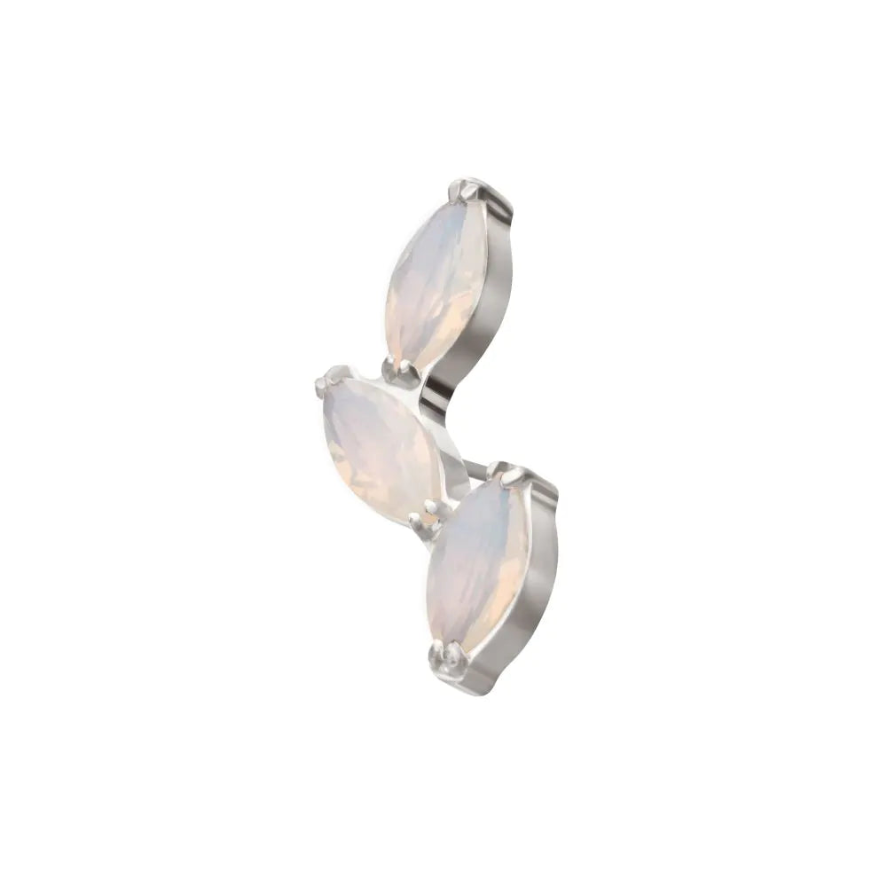 Titanium Threadless Vine Shape Top 3-Tier Full Opalite Marquise