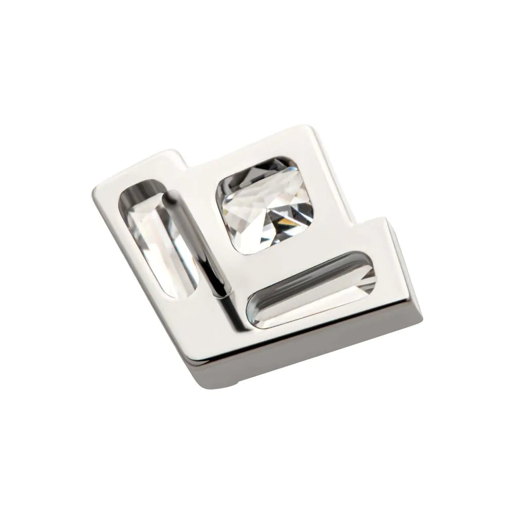 Titanium Threadless Baguette & Princess Gem Fan Shape Top