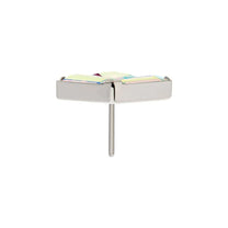 Titanium Threadless Baguette &amp; Square Crystal Fan Shape Top