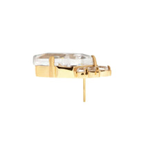 24Kt Gold PVD Titanium Threadless Kite Shape Crystal Top 5-Cluster Round Crystal
