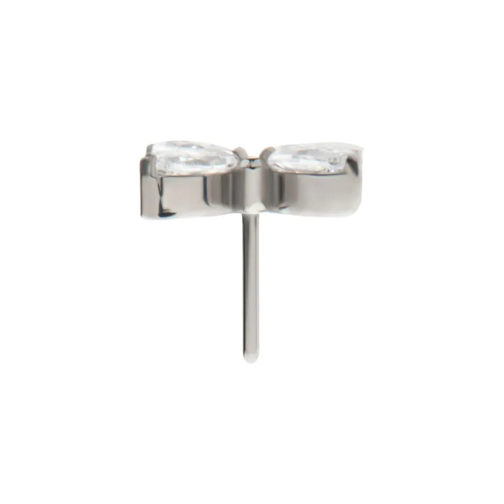 Titanium Threadless Pronged Marquise Crystal Blade Ceiling Fan Shape Top