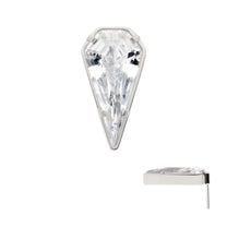 Titanium Threadless Kite Shape Crystal Top
