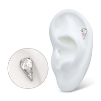 Titanium Threadless Kite Shape Crystal Top