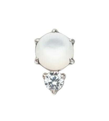 Threadless Double Round Gem and Natural Stone Top